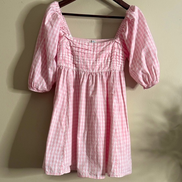 Blue Rain Dresses & Skirts - Blue Rain Pink Gingham Dress‎ size Small Cotton